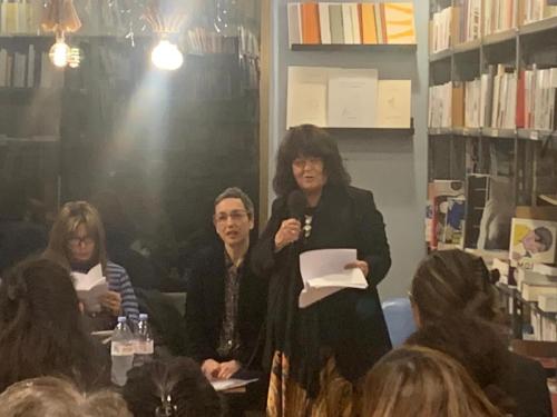 Maria presso la libreria Stendhal di Roma